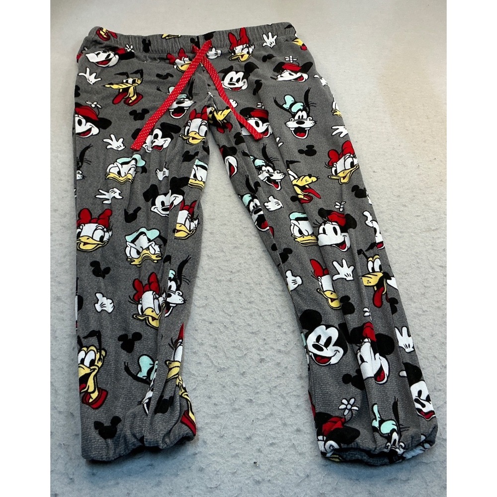 Disney Mickey Mouse Friends Pajama Pants All Over Print Grey Size M Lounge Wear